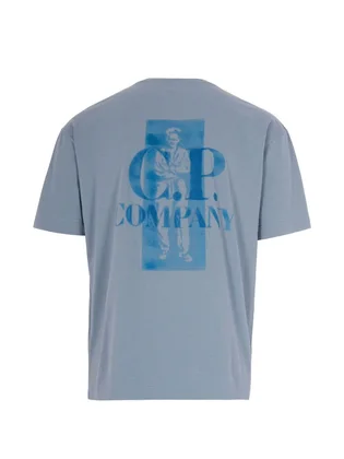 Футболка мужская C.P. Company Jersey Comfort Logo Blue 20CMTS143A-110579W-809