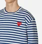 Лонгслів чоловічий Comme des Garcons Heart Striped Longsleeve T-Shirt Blue/White P1T164