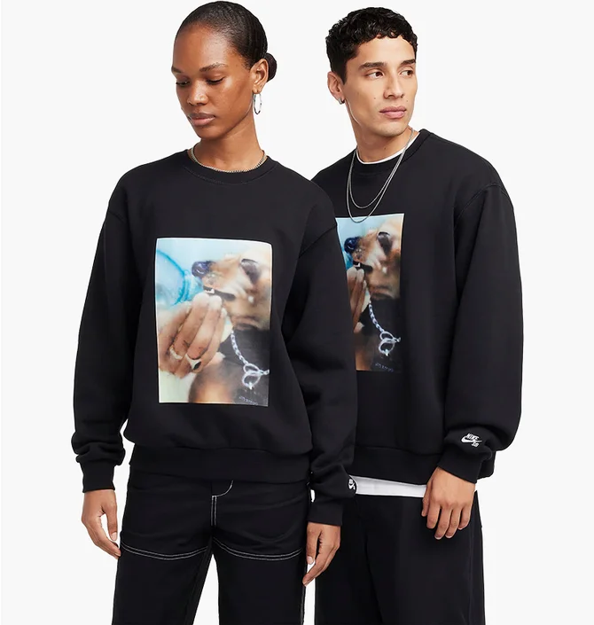 Свитшот унисекс Nike Sb Skate Fleece Crew Black HQ3037-010