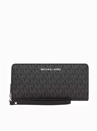 Гаманець жіночий Michael Kors Jet Set Travel Monogram Continental Leather Wallet Black 35H8STVT3B-BLACK-66206