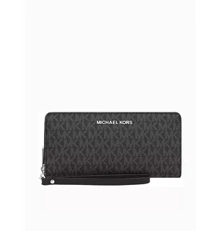 Кошелек женский Michael Kors Jet Set Travel Monogram Continental Leather Wallet Black 35H8STVT3B-BLACK-66206