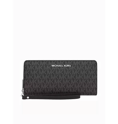 Гаманець жіночий Michael Kors Jet Set Travel Monogram Continental Leather Wallet Black 35H8STVT3B-BLACK-66206