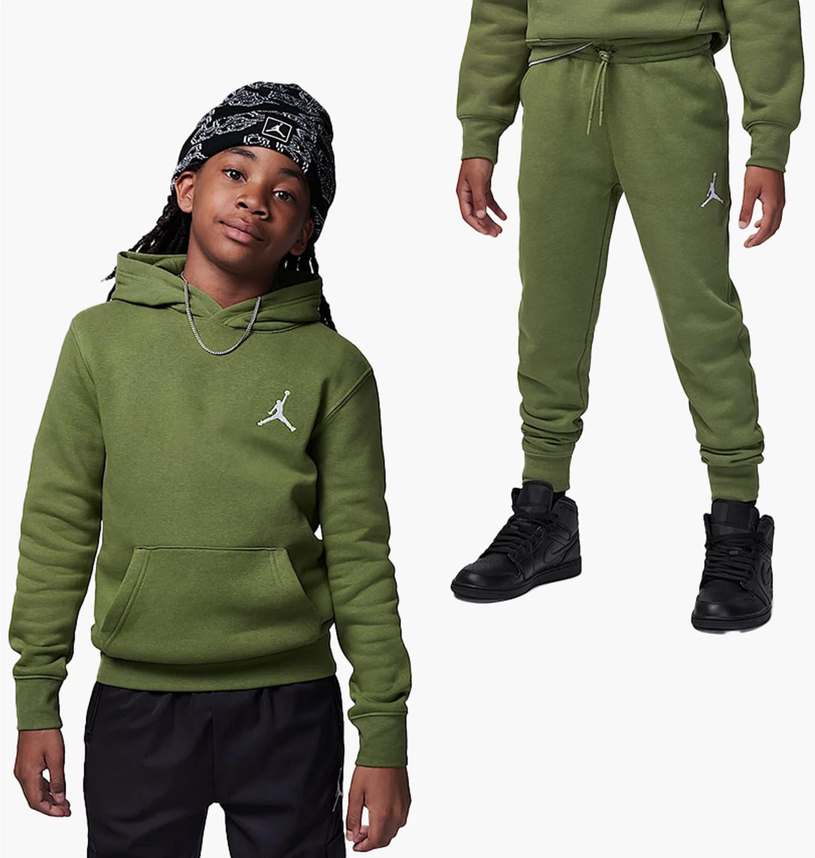 JORDAN JUMPMAN キッズセットアップ 90 ᐉ Спортивный костюм детский Air Jordan Jumpman Sustainable Olive