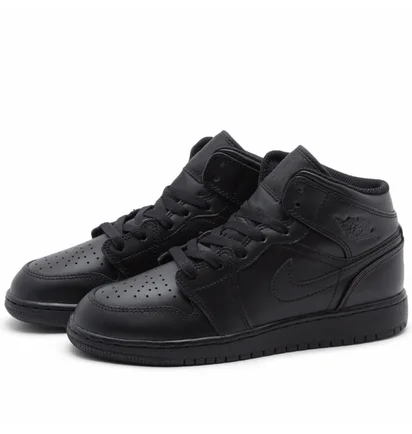 Кроссовки детские Air Jordan 1 Mid Bg Black 554725-093