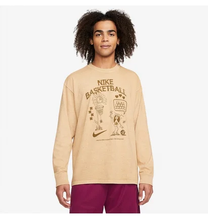 Лонгслив мужской Nike Basketball Ls Tee Beige DN3044-101