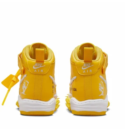 Кроссовки мужские Nike X Off-White™ Air Force 1 Mid Sp Lthr Yellow/White DR0500-101