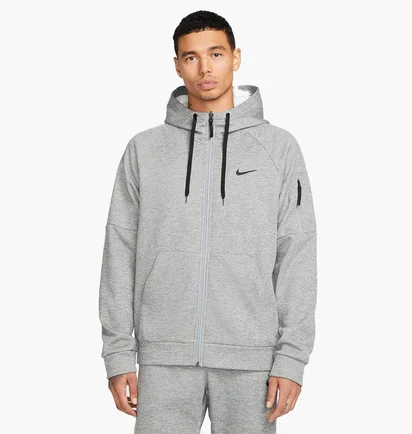 Толстовка мужская Nike Therma MenS Therma-Fit Full-Zip Fitness Top Grey DQ4830-063