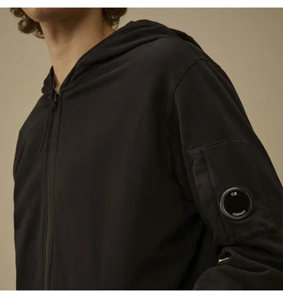 Куртка мужская C.P. Company Full-Zip Light Fleece Black 20CMSS081A-002246G-999
