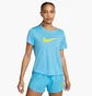 Футболка женская Nike W One Dri-Fit Swsh Hbr Ss Light Blue DX1025-416