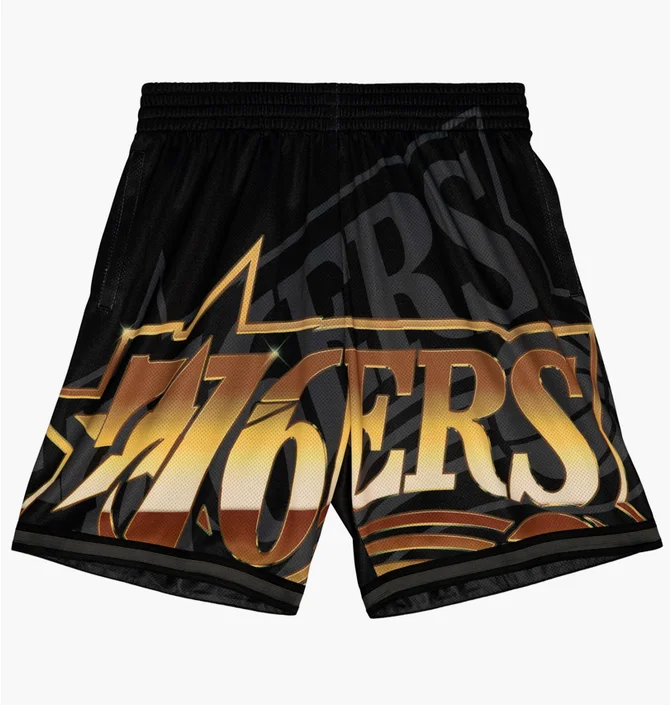 Шорти чоловічі Mitchell & Ness Nba Big Face 4.0 Fashion Short Philadelphia 76Ers Black Pshr1259-P76Yypppblck