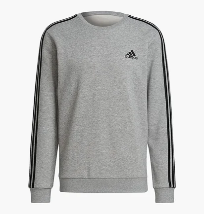 Свитшот мужской Adidas Essentials Fleece 3-Stripes Sweatshirt Grey GK9110