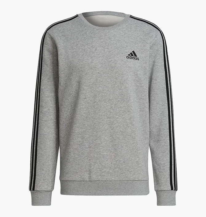 Свитшот мужской Adidas Essentials Fleece 3-Stripes Sweatshirt Grey GK9110