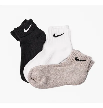 Шкарпетки унісекс Nike Cushion Quarter Training (3 пари, утеплені) Black/Grey/White SX4926-901