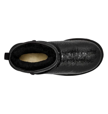Угги женские UGG Classic Ultra Mini Mirror Ball Boots Black 1151616-BLK
