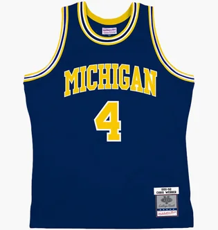 Майка унисекс Mitchell & Ness Michigan State Chris Webber 1991 Swingman Jersey Blue SMJY4437-UMI91CWEASBL