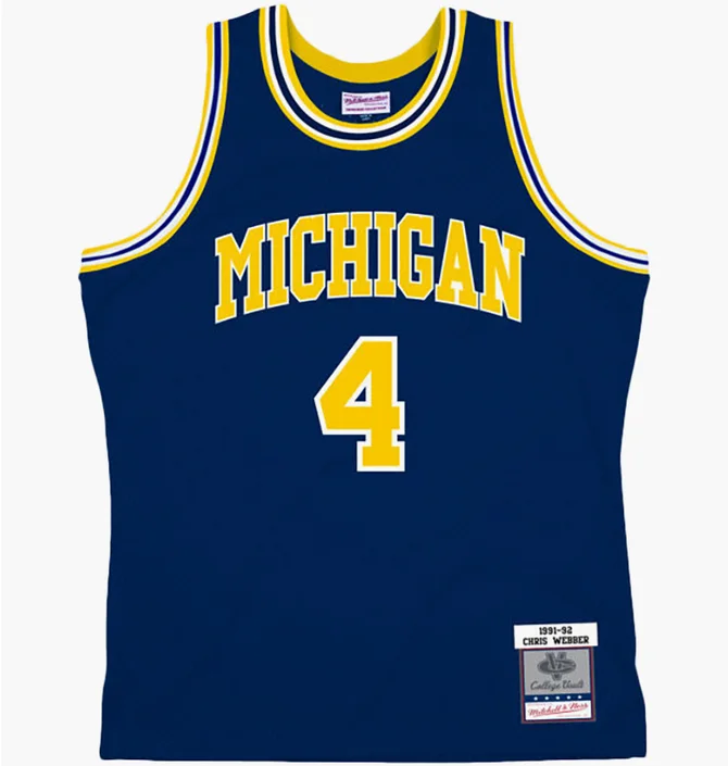Майка унисекс Mitchell & Ness Michigan State Chris Webber 1991 Swingman Jersey Blue SMJY4437-UMI91CWEASBL