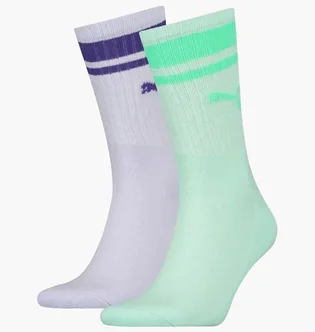 Шкарпетки унісекс Puma Crew Heritage Stripe Violet/Green (2 пари) 261058001-004
