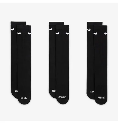 Шкарпетки унісекс Nike Evry Plus Cush Crew Black (3 пари) SX6888-010