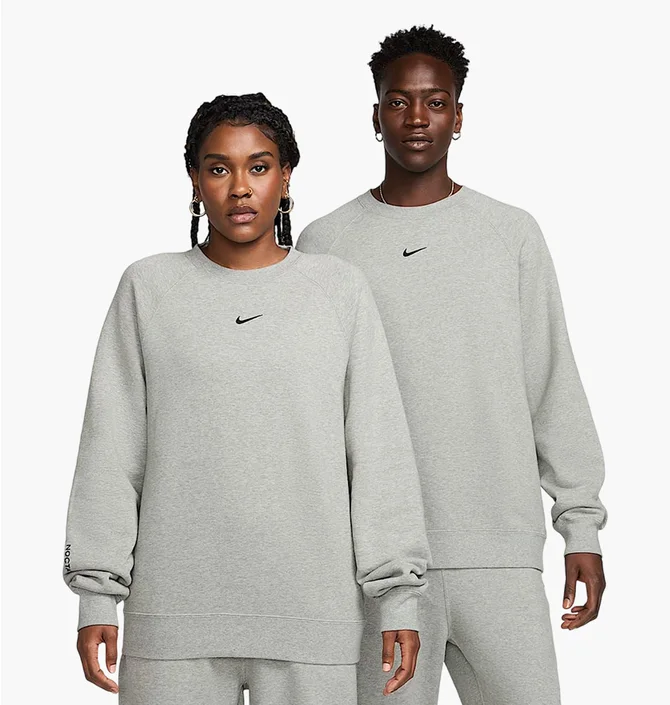 Свитшот унисекс Nike Nocta Fleece Cs Grey FN8160-063