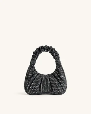 Сумка жіноча JW PEI Gabbi Artificial Crystal Medium Ruched Hobo Handbag Grey BB2023BG70167JWP