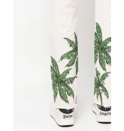 Джинсы мужские Palm Angels Palm Printed Distressed Jeans Beige PMYA033S23DEN014-0355