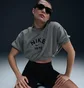 Топ жіночий Nike Sportswear Collection WomenS Crew-Neck Short-Sleeve Cropped French Terry Top Grey HJ0224-091