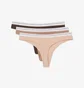 Трусики женские Lacoste Stretch Cotton String Briefs (3 шт) Beige/Brown 8F1341I87
