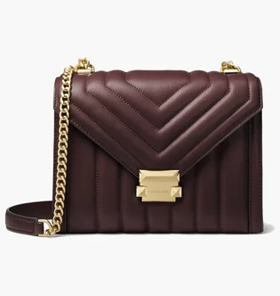 Сумка жіноча Michael Kors Whitney Large Quilted Leather Convertible Shoulder Bag Bordo 30F8GXIL3T-BAROLO-7835