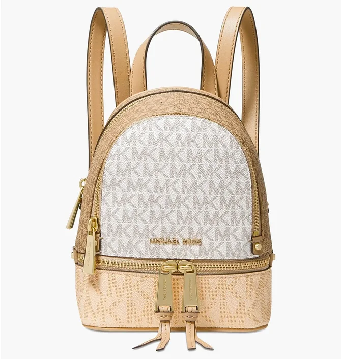 Рюкзак жіночий Michael Kors Rhea Mini Color-Block Logo Backpack Beige 30S0GEZB0B-BUTTERMILK-MULTI-66195