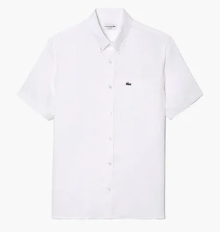 Сорочка чоловіча Lacoste Short Sleeve Linen Shirt White CH5699T001
