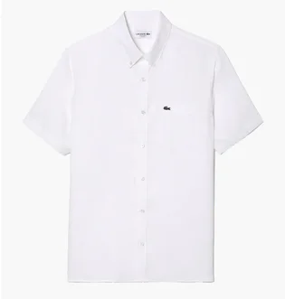 Рубашка мужская Lacoste Short Sleeve Linen Shirt White CH5699T001