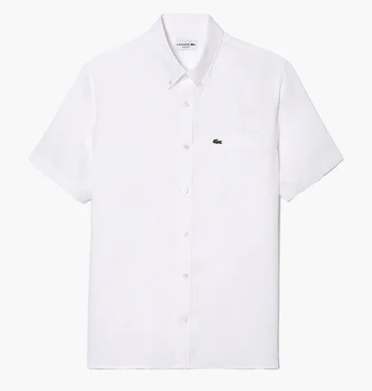 Рубашка мужская Lacoste Short Sleeve Linen Shirt White CH5699T001