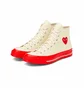 Кеды унисекс Comme des Garcons Play X Chuck 70 High Shoes Egret/Red Beige A01794C