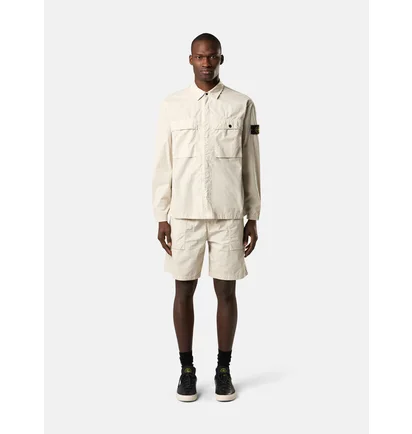 Сорочка чоловіча Stone Island Stretch Cotton Tela Paracadute Beige K1S151200015-S0003-V0095
