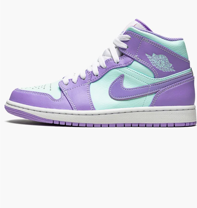 Кроссовки мужские Air Jordan 1 Mid Violet/Turquoise 554724-500