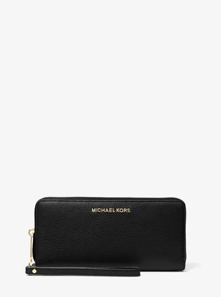Гаманець жіночий Michael Kors Jet Set Travel Large Pebbled Leather Wristlet Black 35T7GTVE7L-BLACK-46076