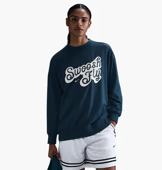 Світшот жіночий Nike W Nk Swsh Fly Ssnl Flc Top Blue FZ5514-478