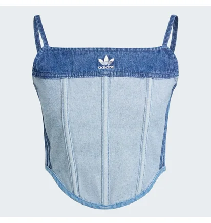Топ женский Adidas Denim Corset Blue IW5671