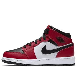 Кроссовки детские Air Jordan 1 Mid Gs Red/Black 554725-069