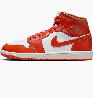Кроссовки женские Air Jordan 1 Mid Orange/White BQ6472-108