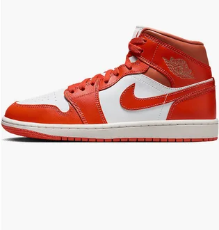 Кроссовки женские Air Jordan 1 Mid Orange/White BQ6472-108
