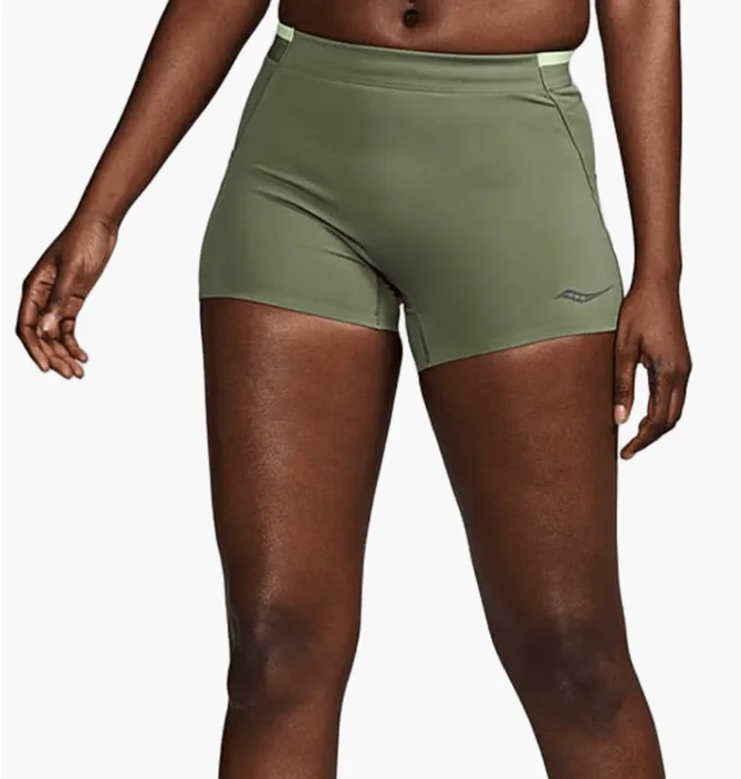 Шорты женские Saucony Endorphin Hot Short Olive SAW800496-OV