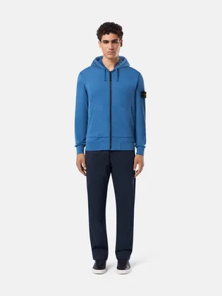 Толстовка чоловіча Stone Island Compass-Badge Zip-Up Blue 811564251-V0024