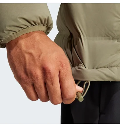 Пуховик чоловічий Adidas Helionic Stretch Hooded Down Jacket Olive IK3173