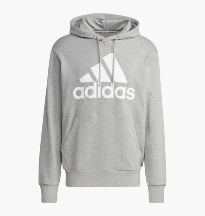 Худи мужское Adidas Essentials French Terry Big Logo Hoodie Grey Ic9364