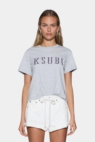 Футболка жіноча Ksubi Ksubi Plaid Shrunken Ss Tee Grey WSP26TE015