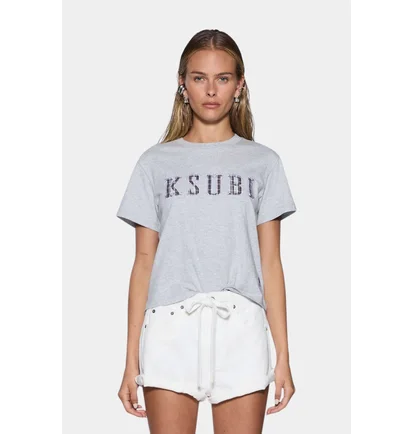 Футболка жіноча Ksubi Ksubi Plaid Shrunken Ss Tee Grey WSP26TE015