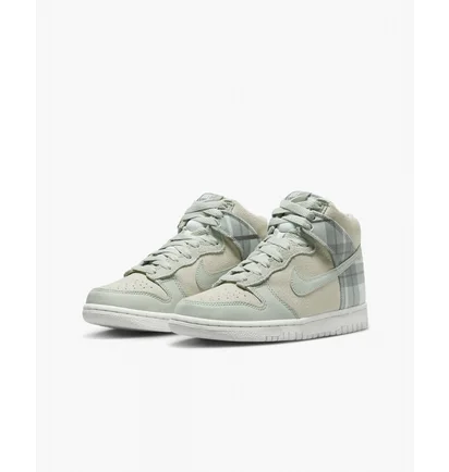 Кроссовки детские Nike Dunk Hi Se Plaid Mint Foam Beige Dv1724-100