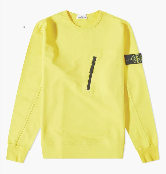 Свитшот мужской Stone Island Detail Crewneck Yellow 781560352-V0030