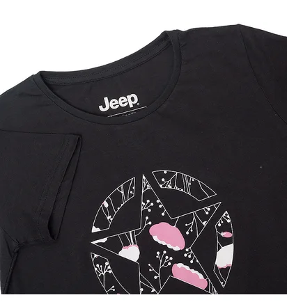 Футболка женская Jeep T-Shirt Star Botanical Print J22W Black O102614-B000